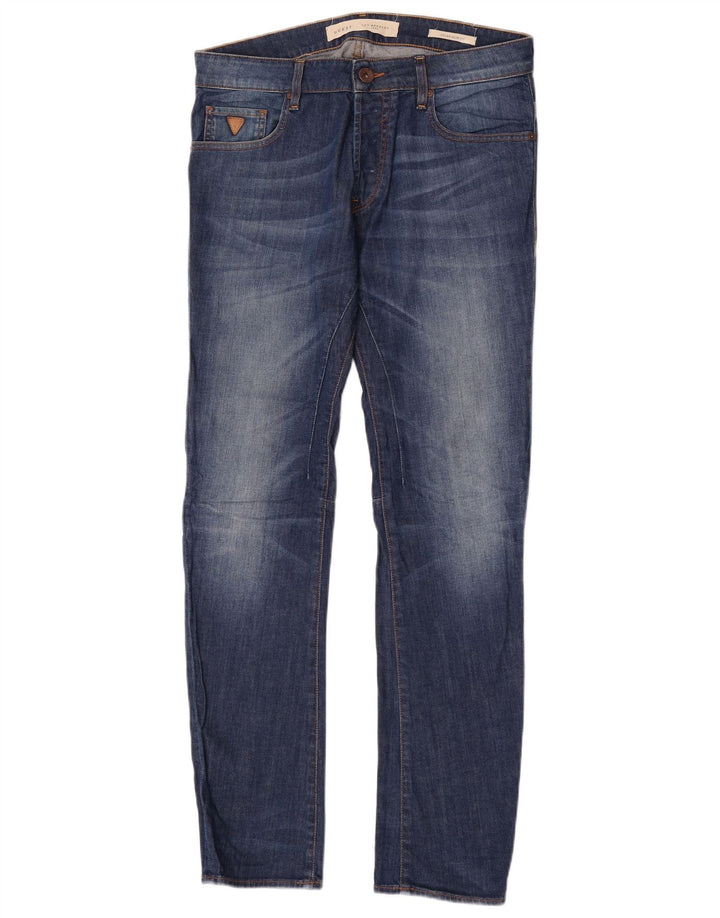 Guess Jean Slim Homme W32 L34 Bleu Coton