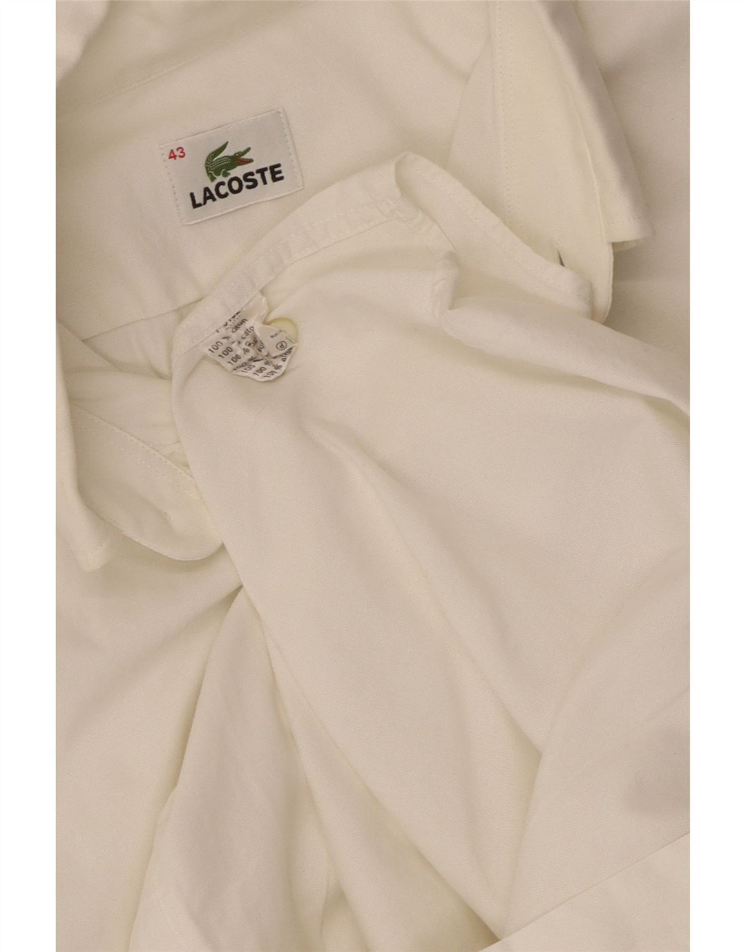 Lacoste Chemise Homme Taille 43 Grand Coton Blanc