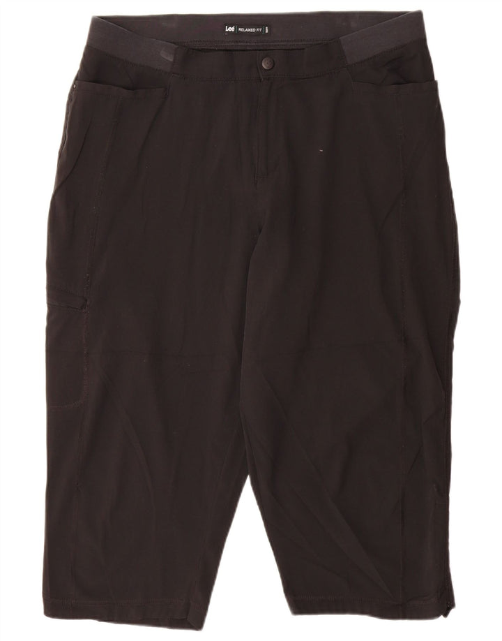 LEE Pantalon capri cargo coupe décontractée pour femme US 14 XL W34 L20 Noir