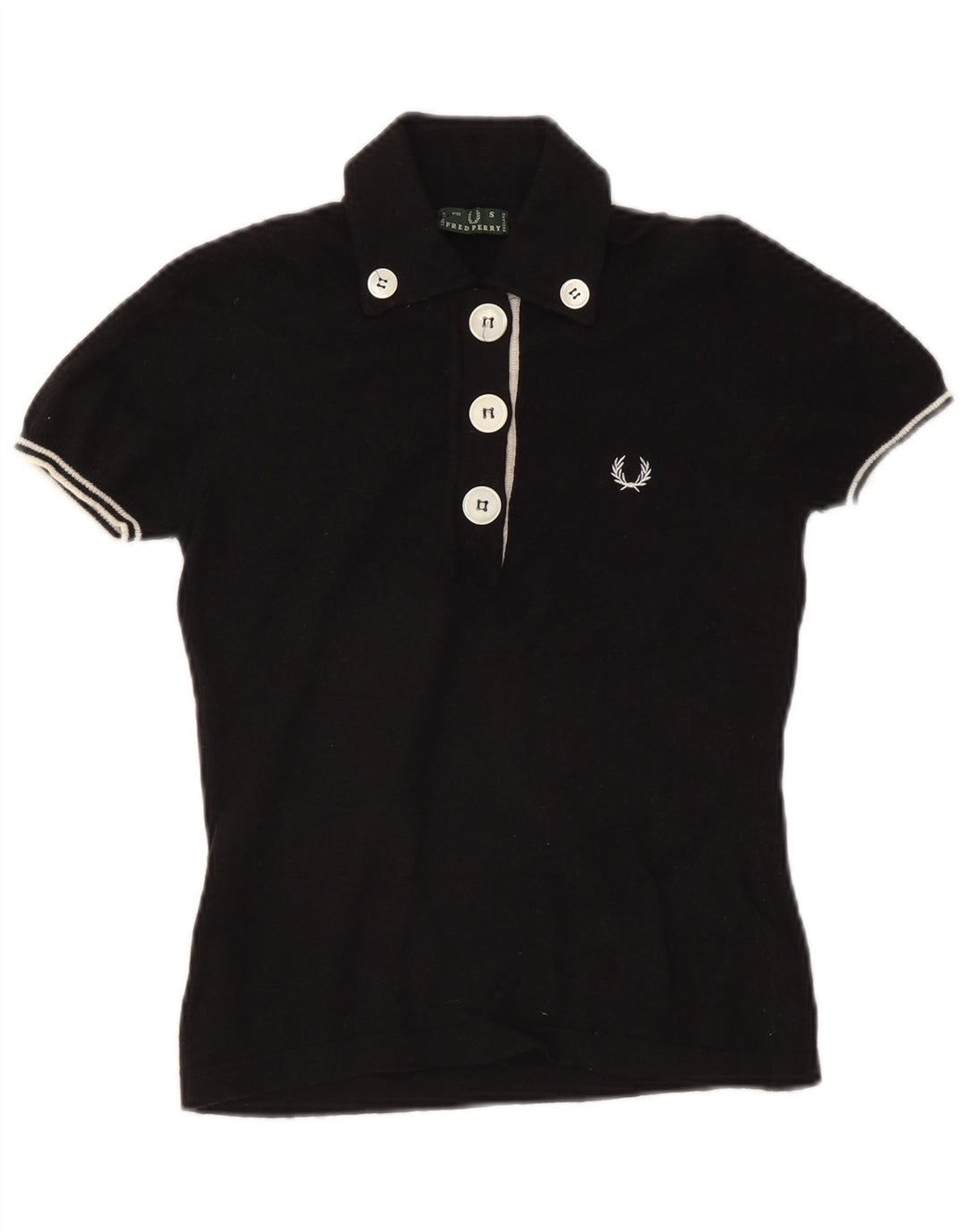 FRED PERRY Polo Femme UK 10 Petit Noir