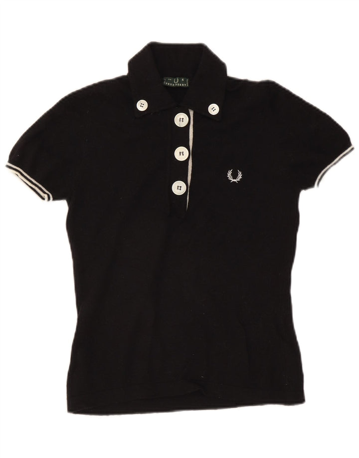 FRED PERRY Polo Femme UK 10 Petit Noir