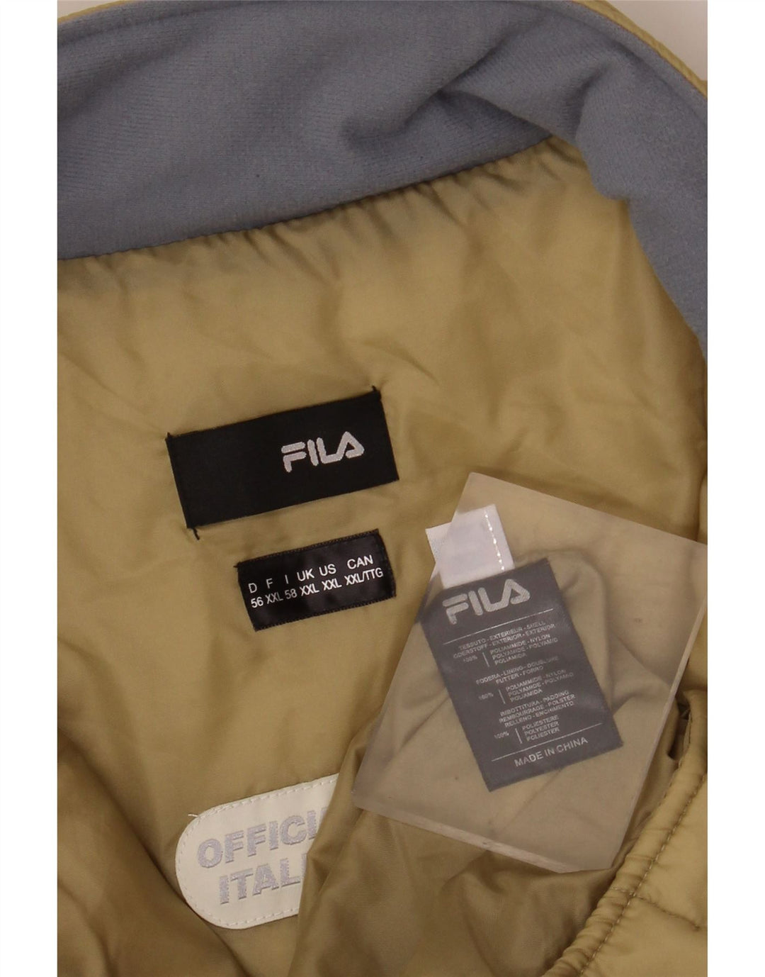 FILA Veste matelassée homme UK 44 2XL Beige Polyamide