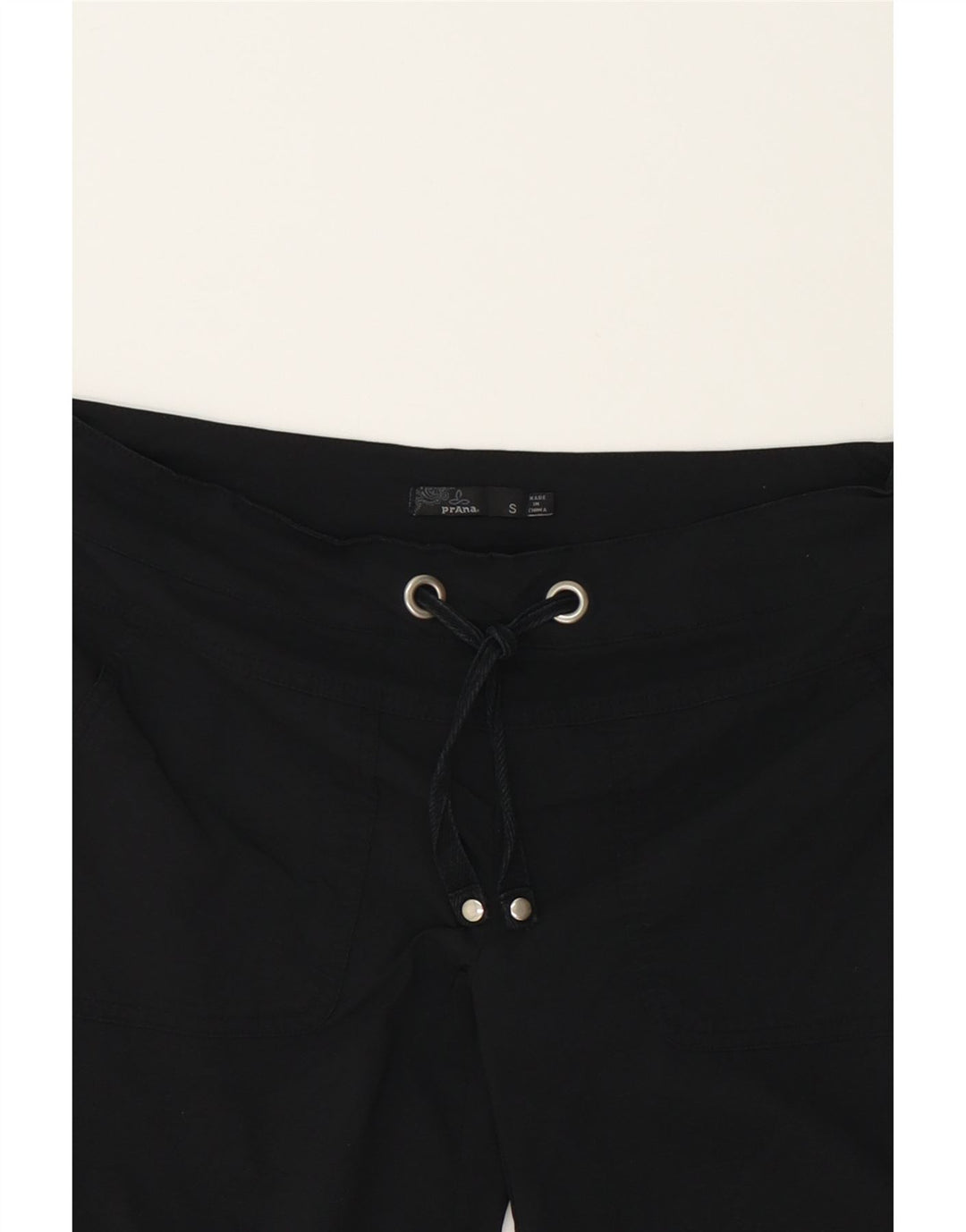 PRANA Womens Straight Capri Trousers Small W30 L23 Black Vintage Prana and Second-Hand Prana from Messina Hembry 