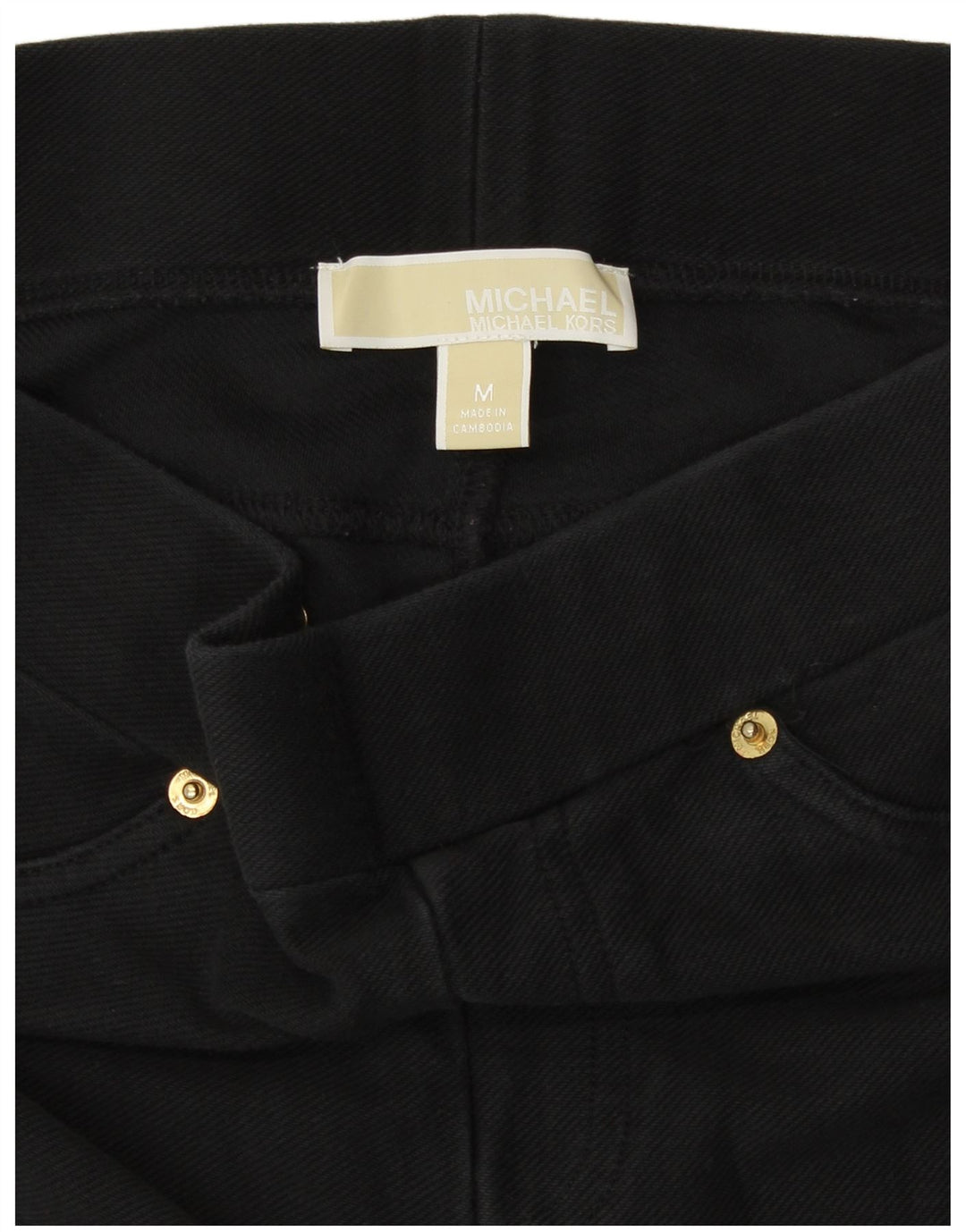 Michael Kors Leggings Femme UK 14 Coton Noir Moyen