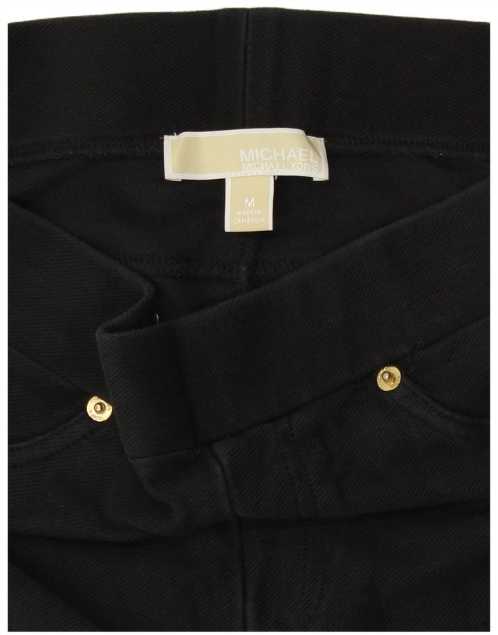 Michael Kors Leggings Femme UK 14 Coton Noir Moyen