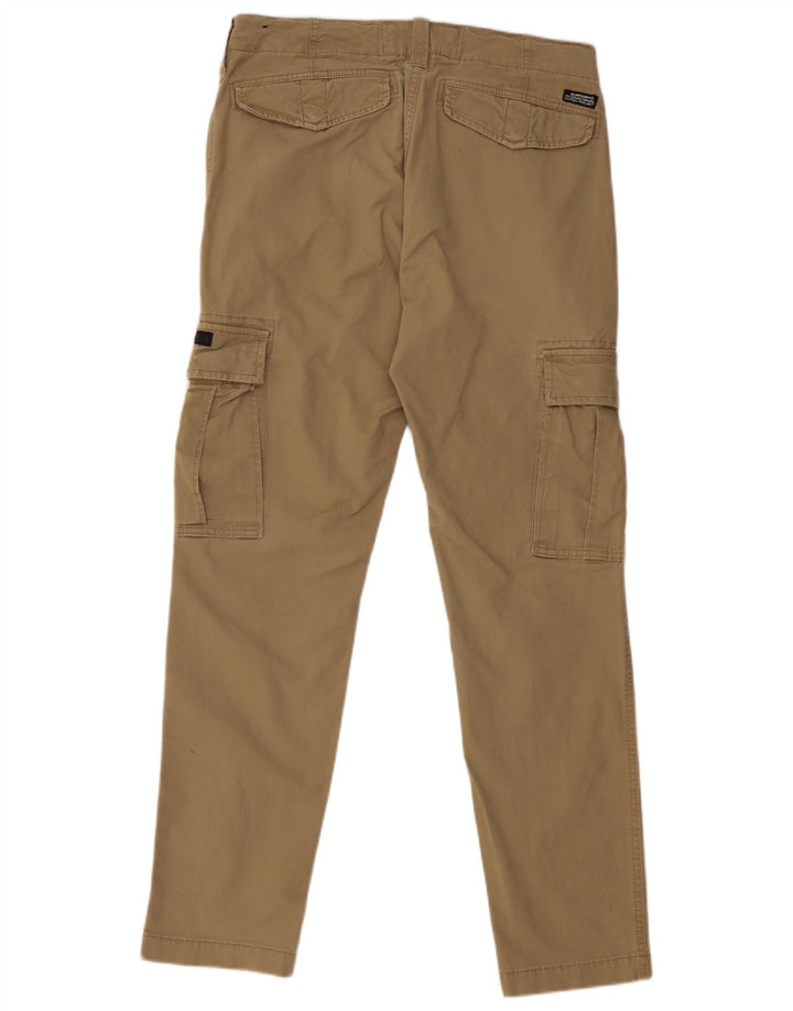 SUPERDRY Pantalon Cargo Slim Homme W32 L32 Beige Coton