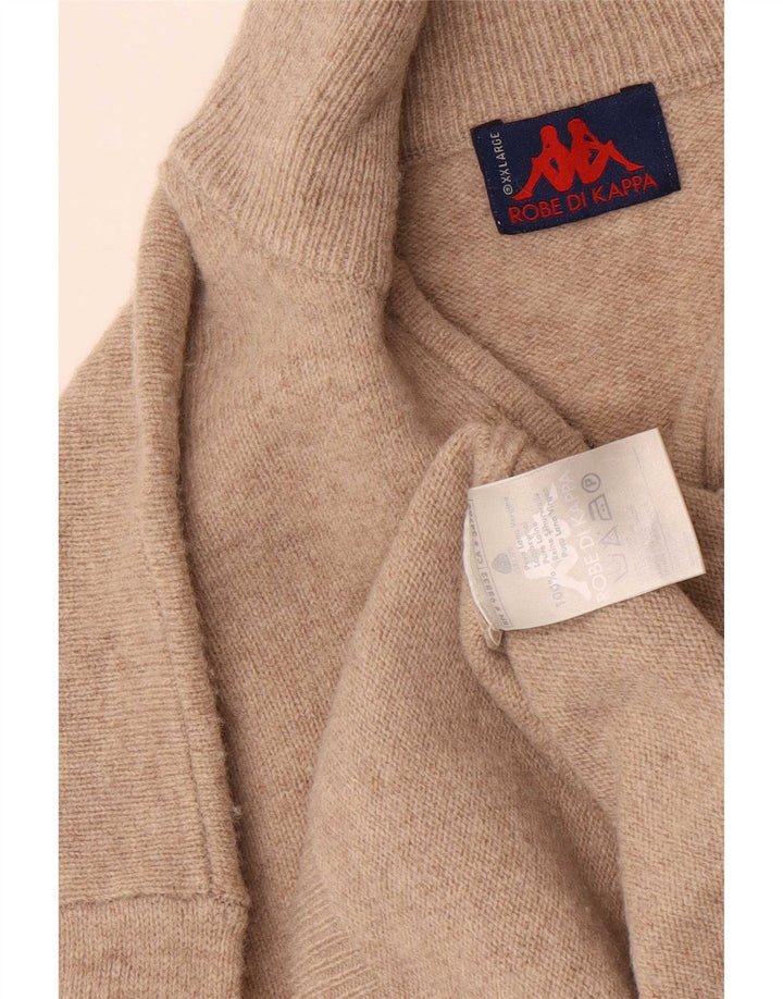 Kappa Pull col zippé pour homme en laine beige 2XL