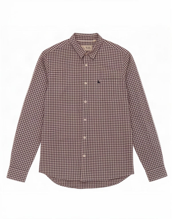 Jack Wills Chemise classique pour homme en coton vichy bleu marine moyen