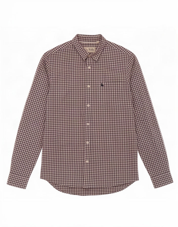 Jack Wills Chemise classique pour homme en coton vichy bleu marine moyen