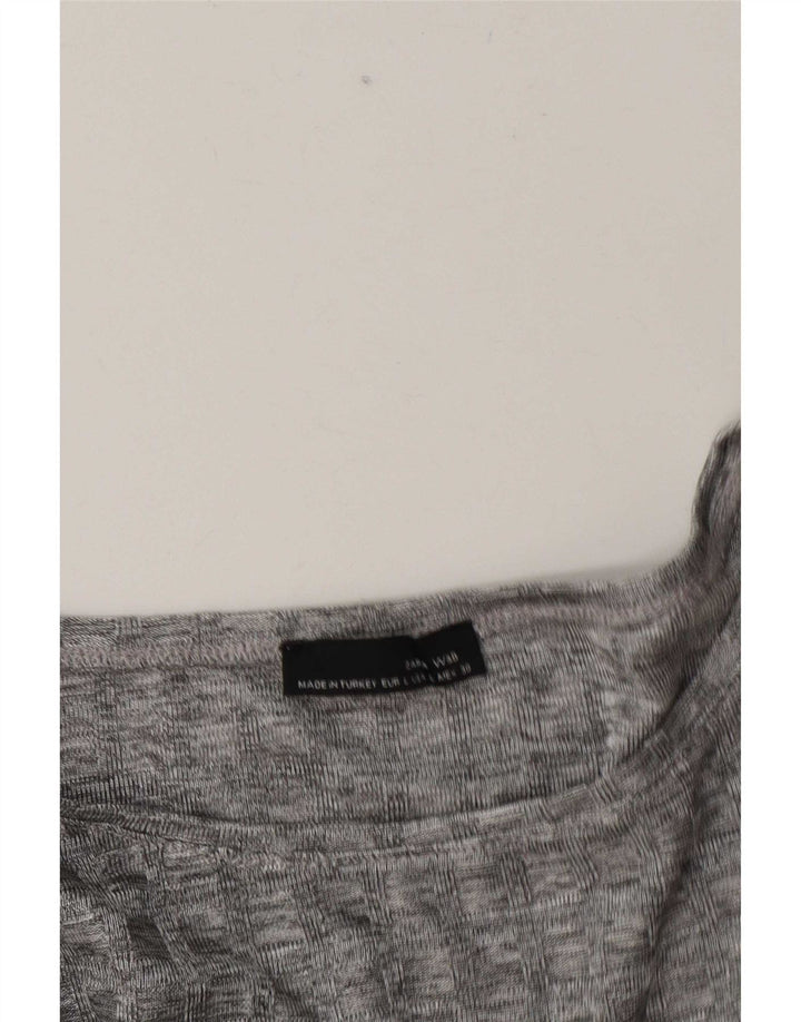 Zara Haut à manches longues pour femme UK 16 Large Gris