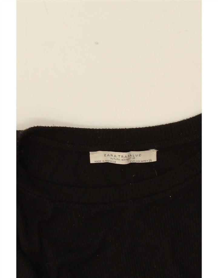 Zara Femme Trafaluc Top Manches Longues UK 12 Moyen Noir