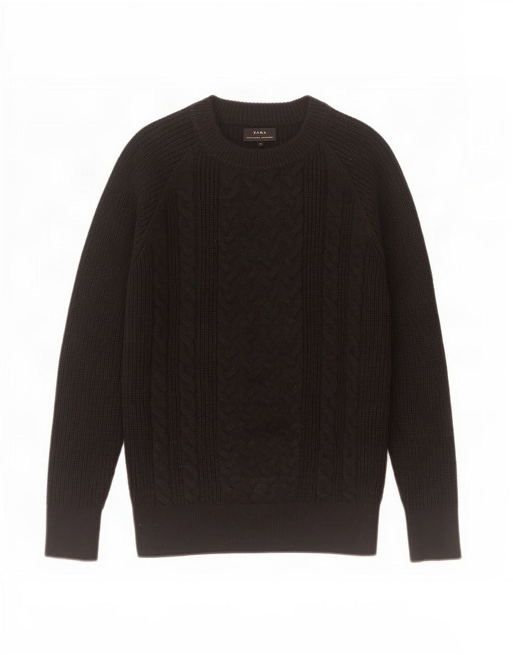Pull Col Bateau Zara Homme Noir Moyen Acrylique