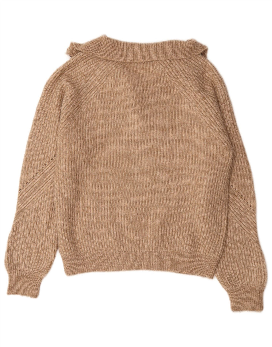 Marks & Spencer Pull à col zippé pour femme UK 10 Petit Marron Moucheté