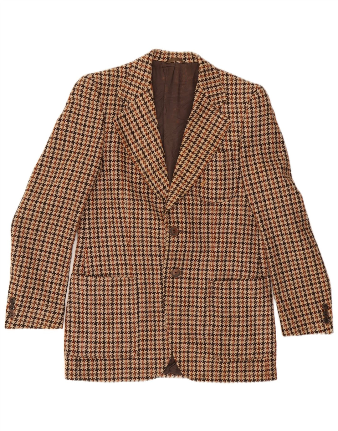 Issimo Veste Blazer 2 Boutons Homme UK 38 Pied-de-Poule Marron Moyen