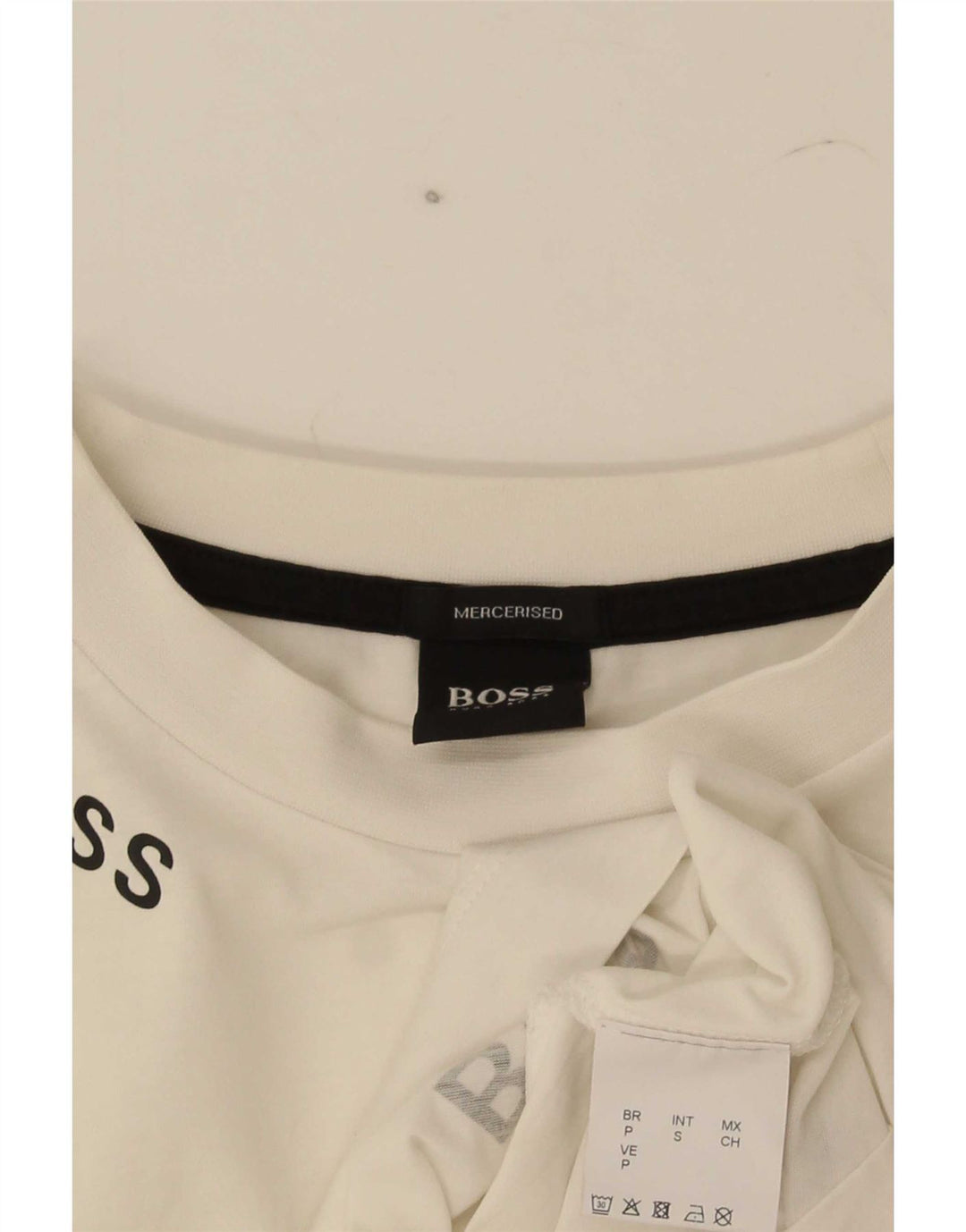 Hugo Boss Homme T-Shirt Graphique Haut Petit Blanc Coton