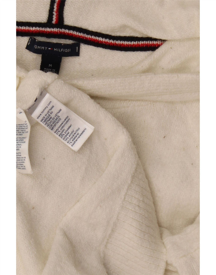 Tommy Hilfiger Pull court surdimensionné pour femme UK 14 Blanc moyen