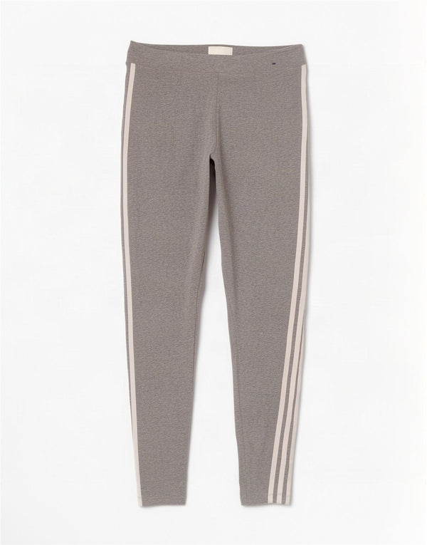Adidas Leggings Femme UK 12/14 Coton Gris Moyen