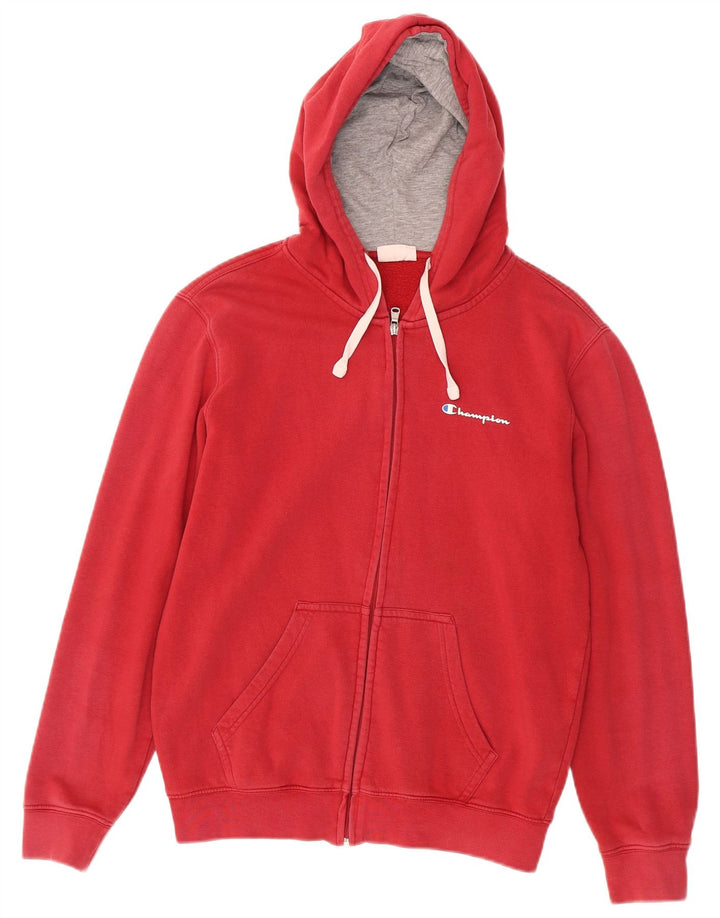 CHAMPION Pull à capuche zippé pour hommes, petit coton rouge