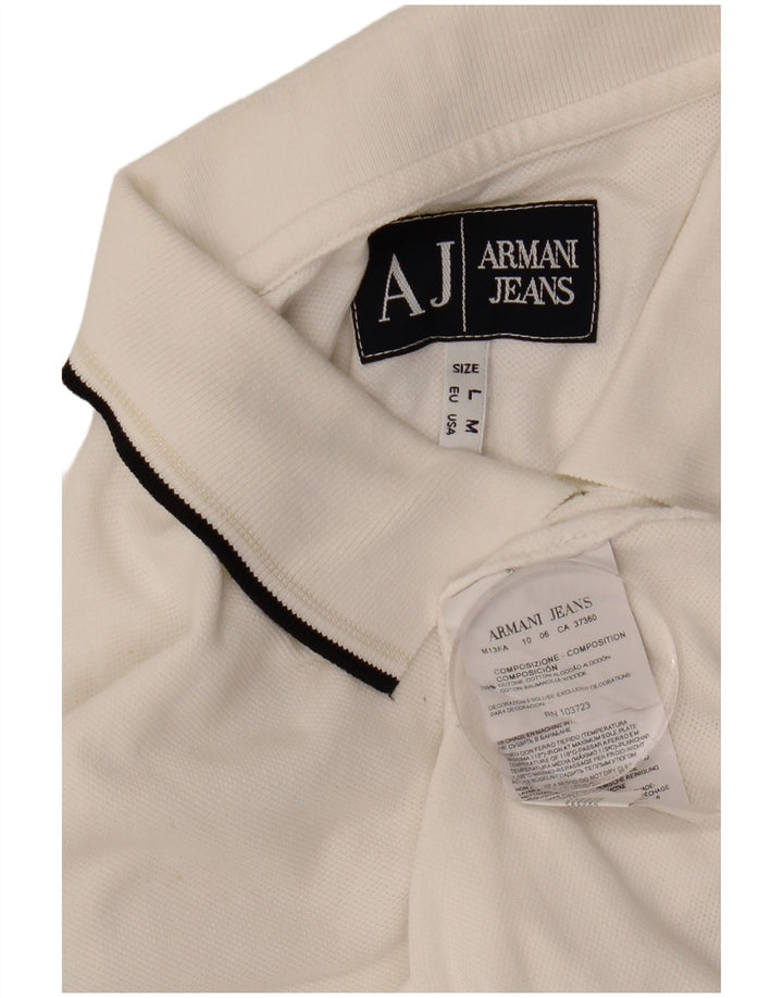 ARMANI JEANS Polo Homme Blanc Moyen Coton