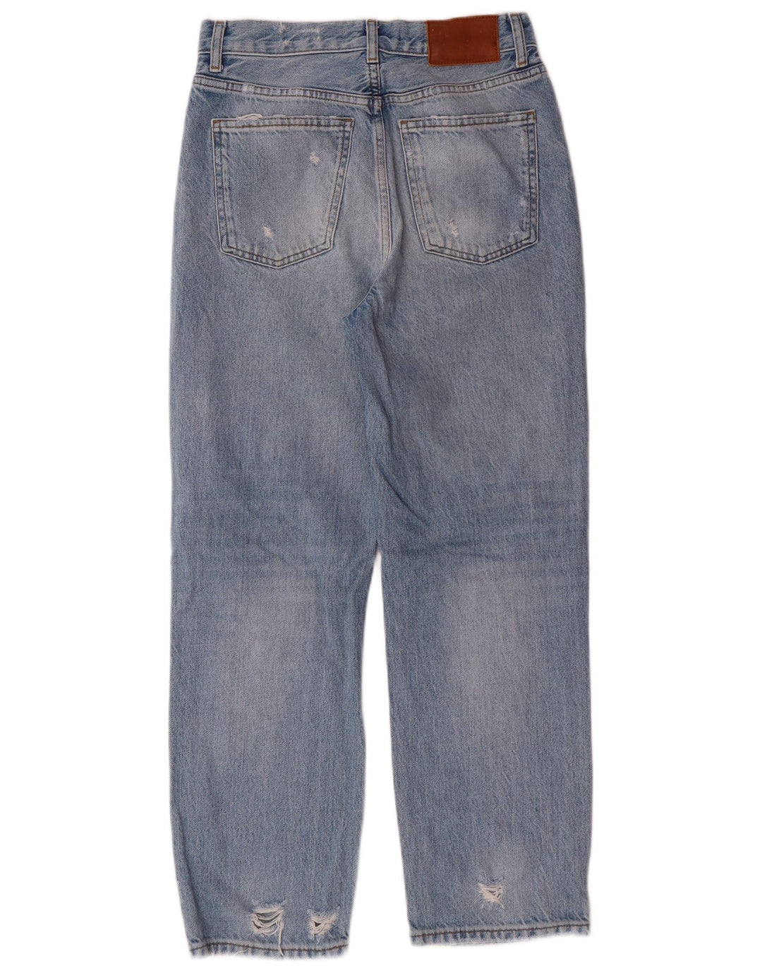 Zara Jean fuselé en détresse pour femme EU 36 XS W26 L27 Bleu Coton Grunge