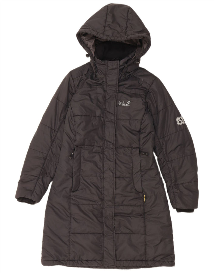 Jack Wolfskin Manteau rembourré à capuche pour femme UK 10 Petit Noir Polyester