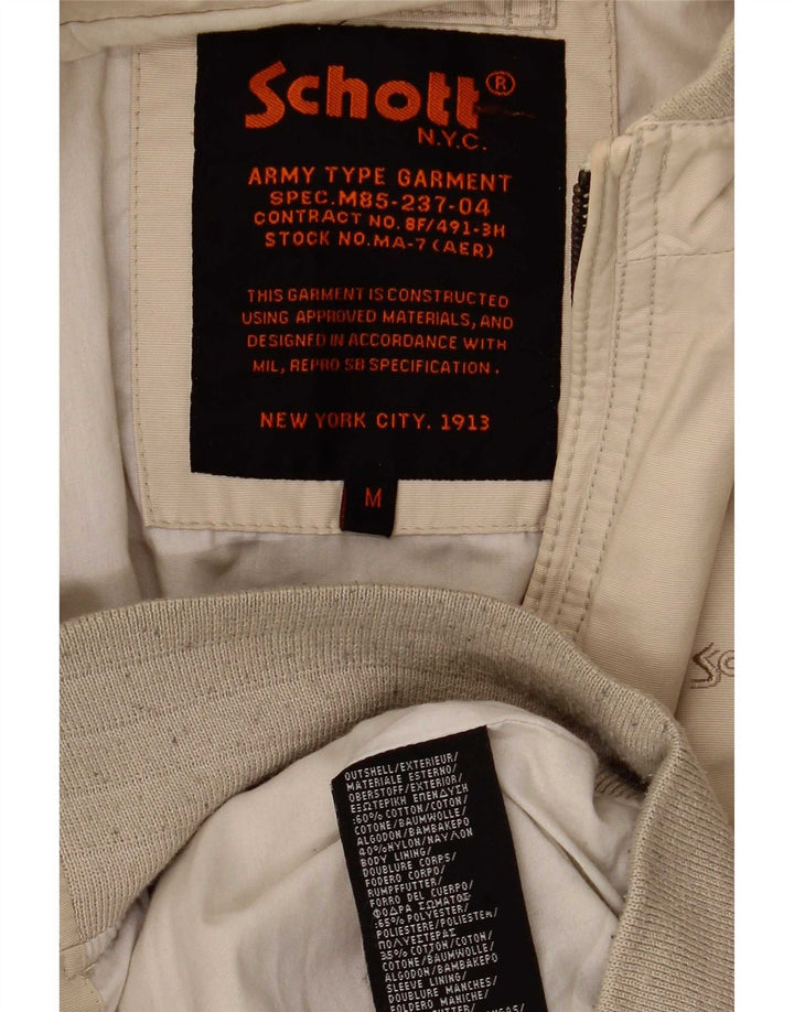 Schott Veste Bomber Militaire Homme UK 38 Coton Beige Moyen
