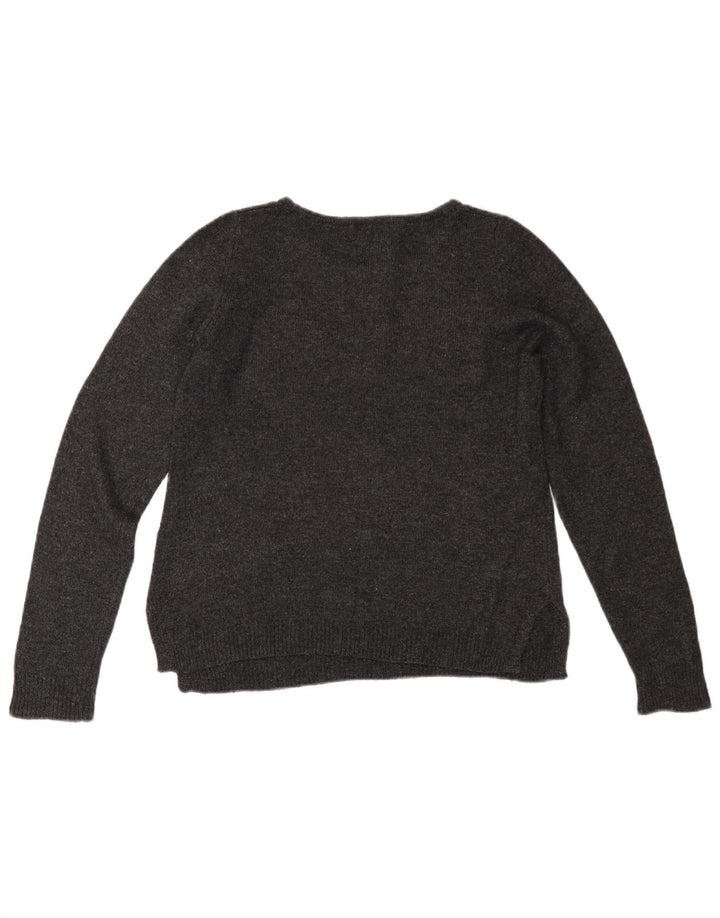 MONSOON Pull col bateau pour femme UK 12 Gris moyen Coton