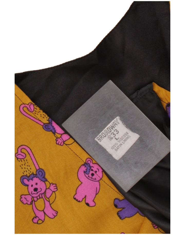 BROADWAY Gilet Graphique Homme Large Jaune Colorblock Viscose