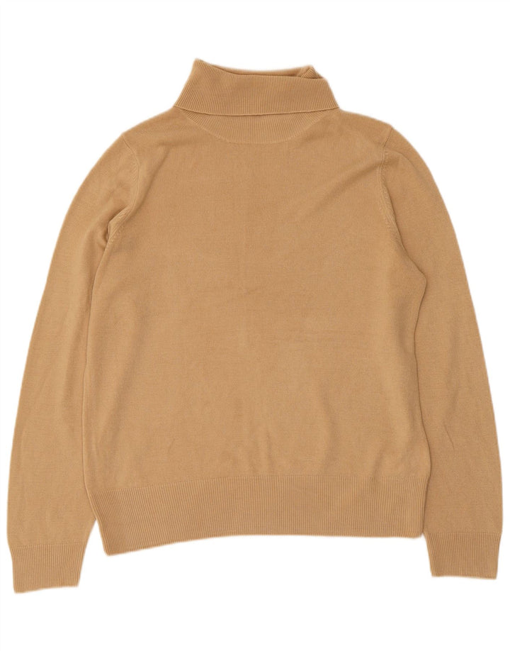 Marks & Spencer Pull col roulé pour femme UK 12 Acrylique marron moyen
