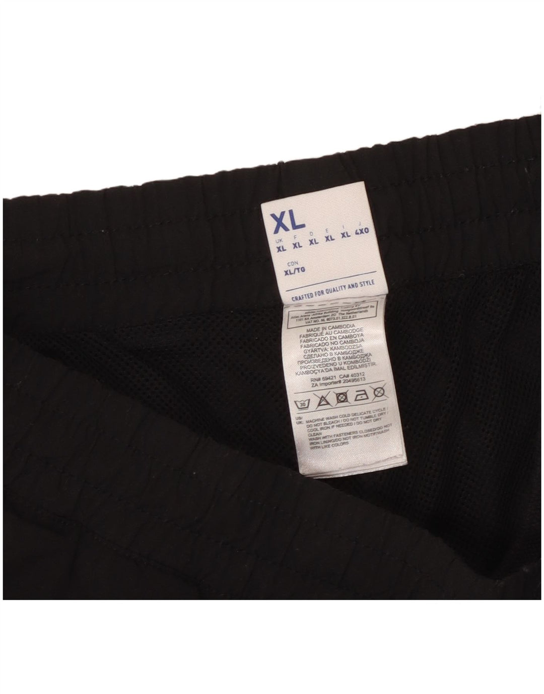 Reebok Pantalon De Survêtement Joggers XL Homme Noir Colorblock Polyester