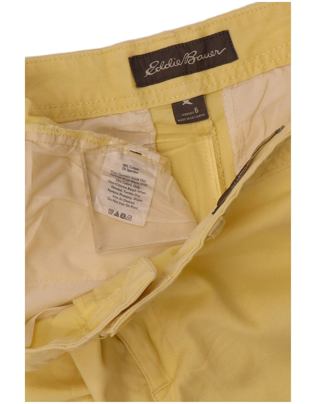 EDDIE BAUER Short Chino Femme US 6 Medium W32 Coton Jaune
