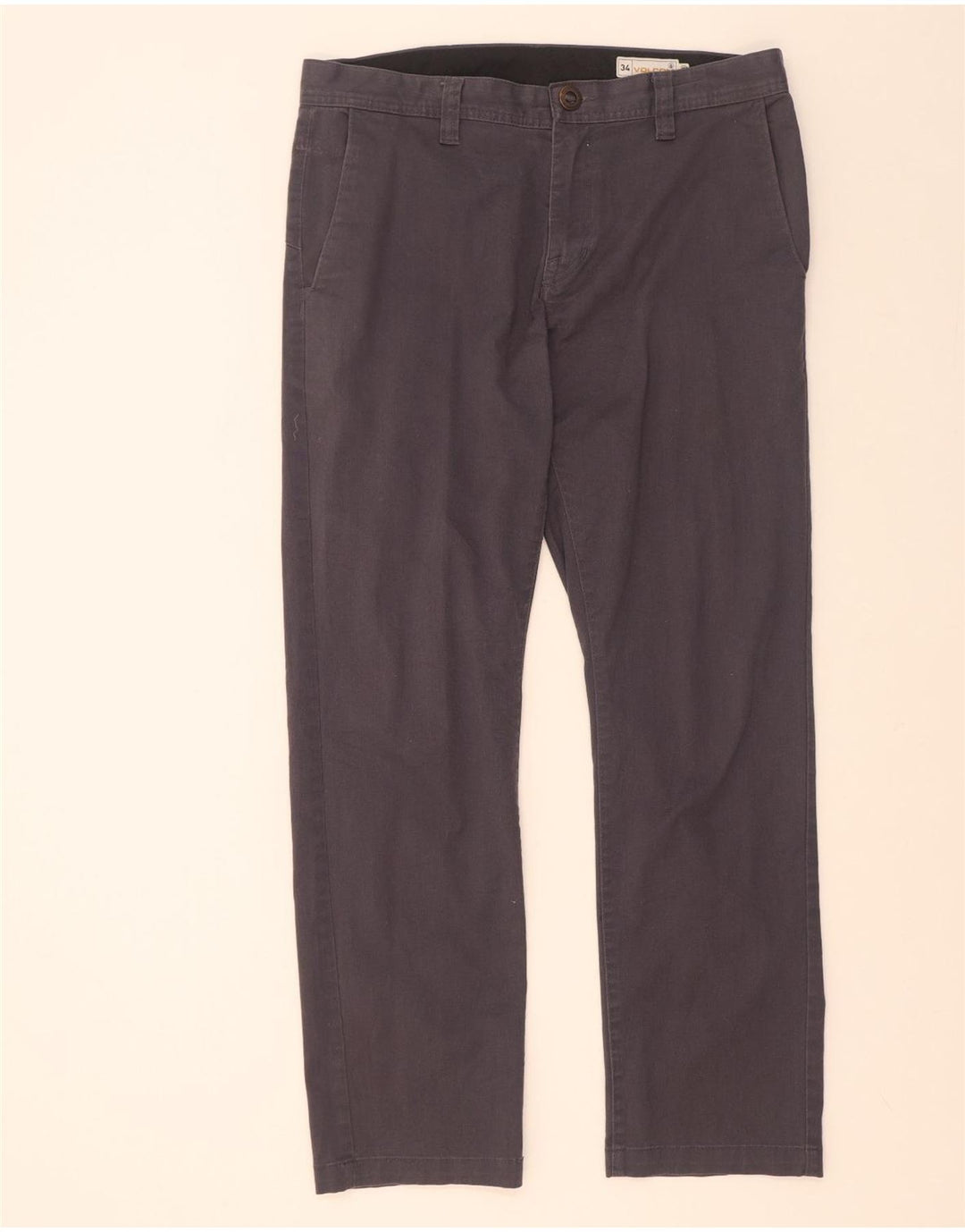 Volcom Pantalon Chino Droit Homme W34 L32 Gris Coton