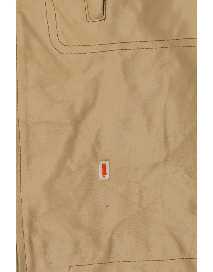 VINTAGE Veste en cuir homme UK 40 Grand cuir beige