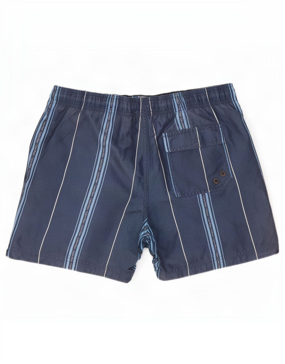 Calvin Klein Short de Bain Graphique Homme Rayé Bleu Marine Moyen