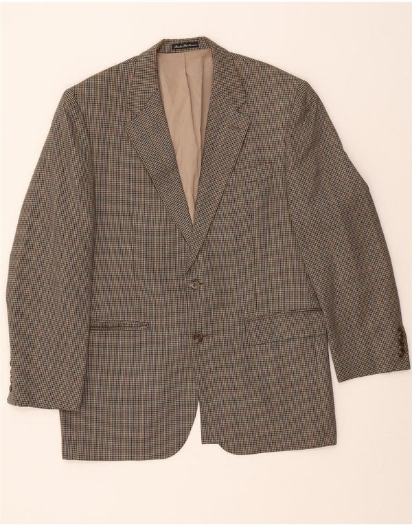 Ralph Lauren Veste Blazer Homme UK 40 Laine Pied-de-Poule Beige Moyen