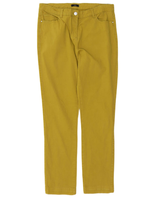M&Co Pantalon décontracté slim pour femme UK 14 Large W32 L28 Jaune Coton
