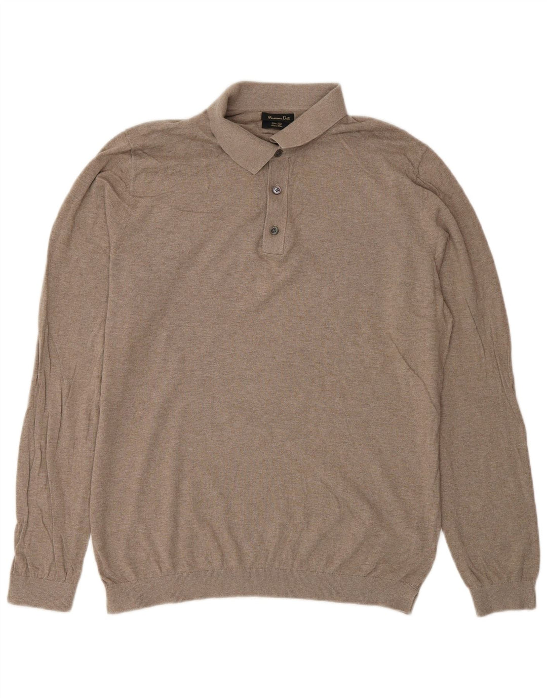 Massimo Dutti Pull Col Polo Homme Beige Moyen Coton