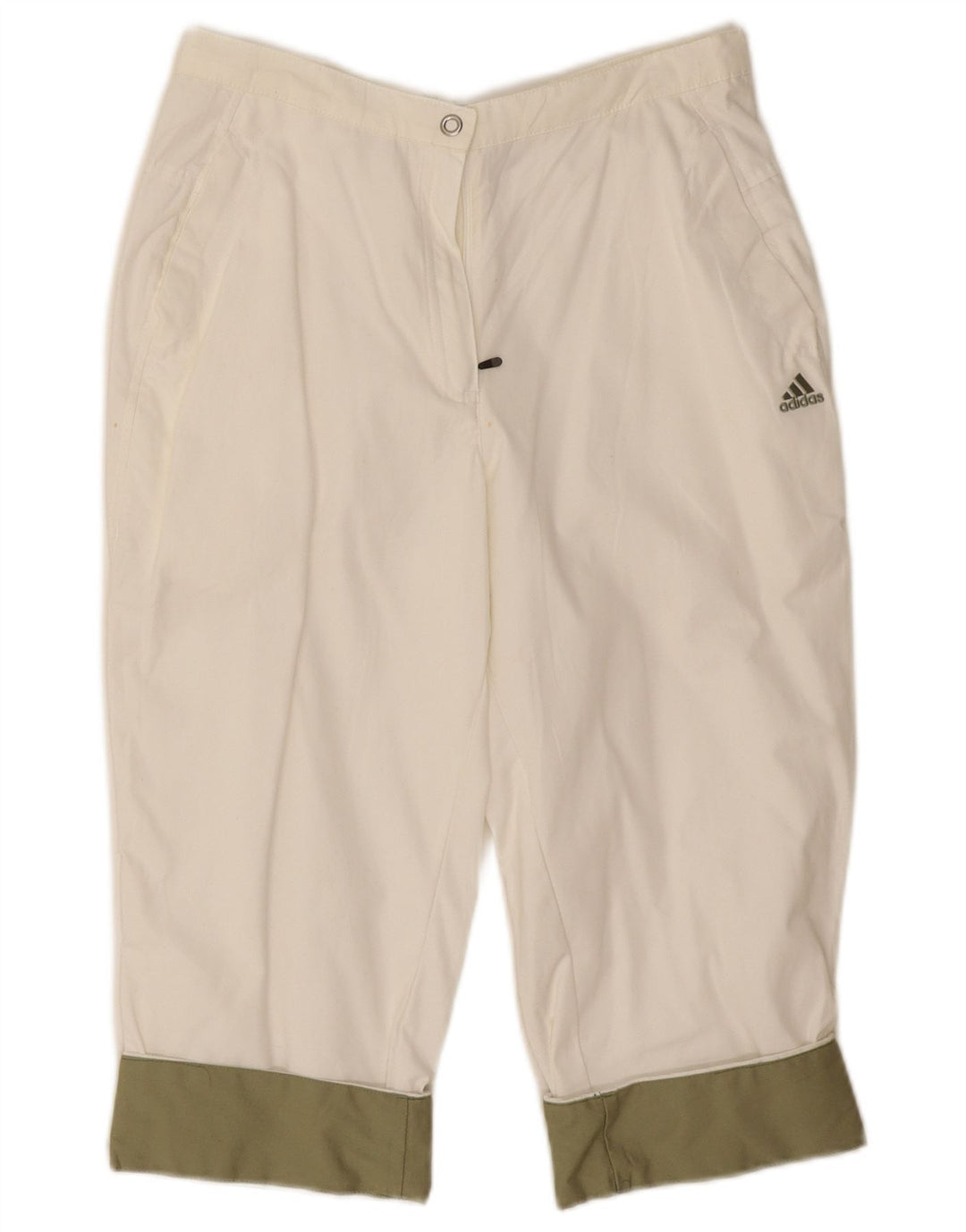 Adidas Bermuda pour femme UK 12 Medium W28 Blanc cassé Colourblock Coton