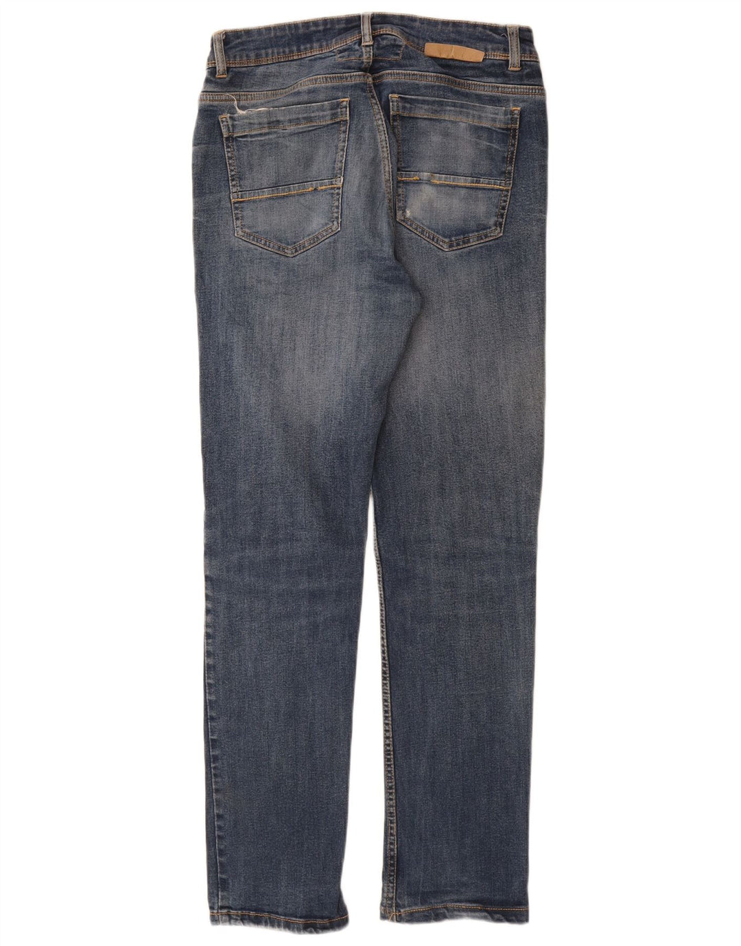 Dack's Jean slim effet vieilli pour femme IT 46 Large W30 L29 Bleu Coton