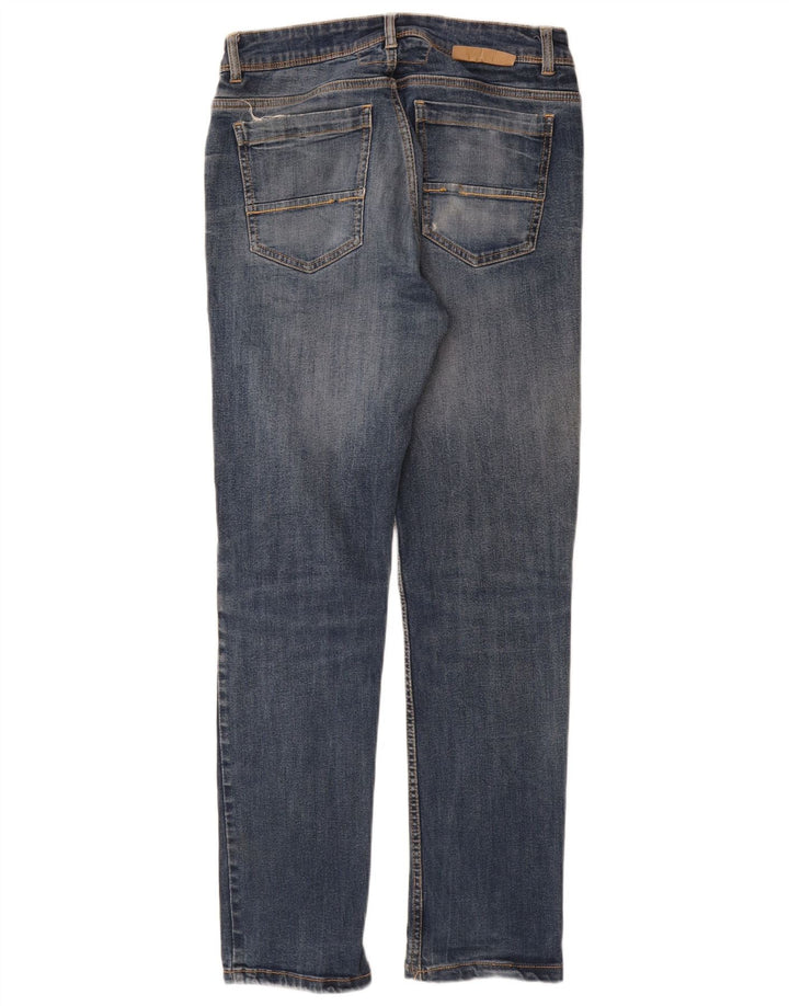 Dack's Jean slim effet vieilli pour femme IT 46 Large W30 L29 Bleu Coton