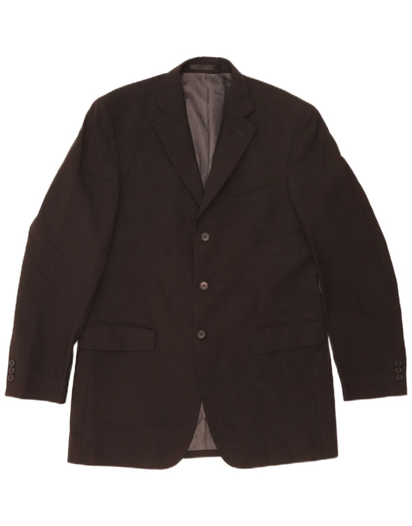 Marks & Spencer Veste blazer à 3 boutons pour homme UK 40 Noir moyen Polyester