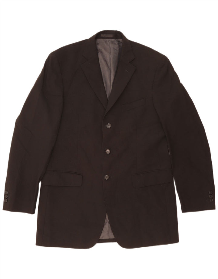 Marks & Spencer Veste blazer à 3 boutons pour homme UK 40 Noir moyen Polyester