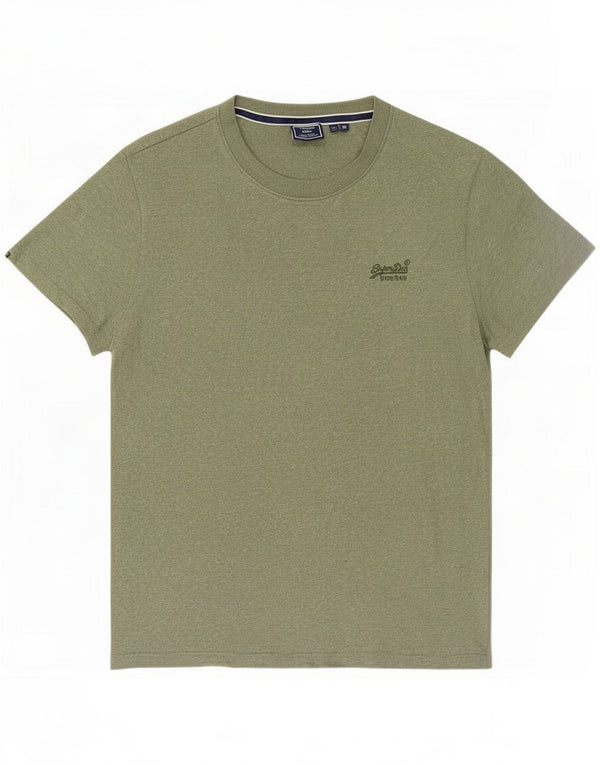 Superdry T-Shirt Top XL Vert Moucheté Coton Homme