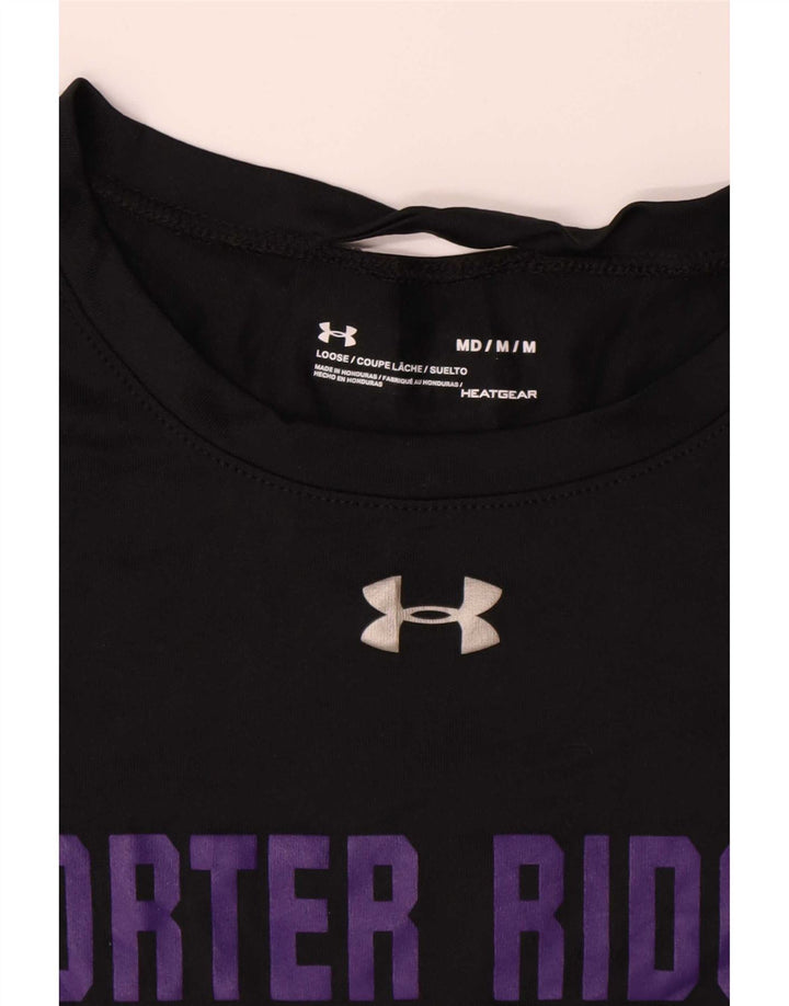 Under Armour T-shirt graphique pour femme UK 14 Noir moyen