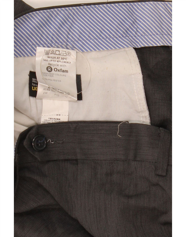 Marks & Spencer Pantalon de costume droit coupe ajustée pour homme W36 L29 Gris
