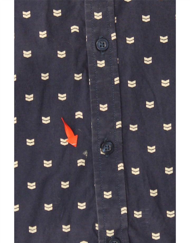 BILLABONG Chemise Slim Fit à Manches Courtes pour Homme en Coton à Pois Bleu Marine Moyen