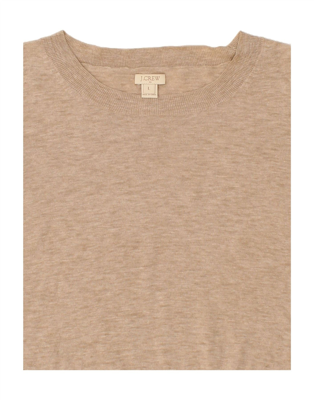 J. CREW Womens Boat Neck Jumper Sweater Large Beige Cotton Vintage J. Crew and Second-Hand J. Crew from Messina Hembry 