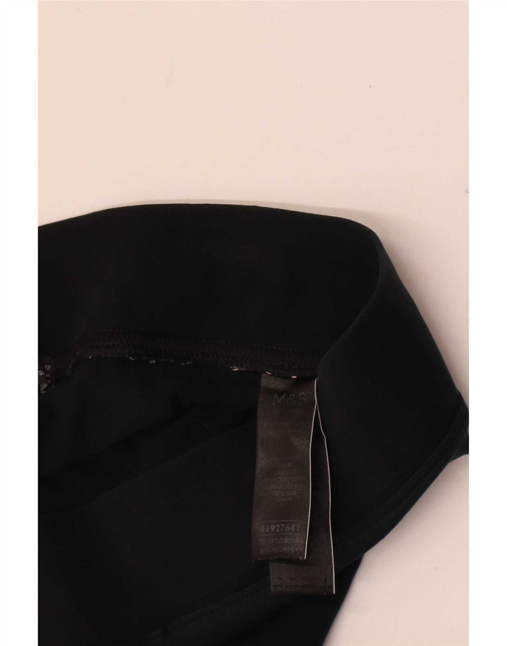 Marks & Spencer Leggings Femme UK 12 Coton Noir Moyen