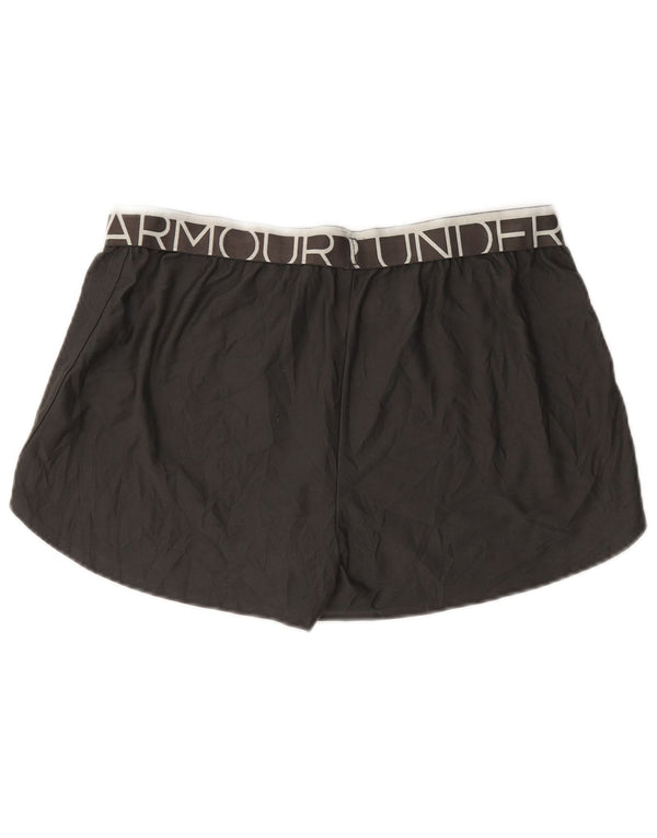 Under Armour Short de sport Heat Gear Graphic pour femme UK 14 Large Noir