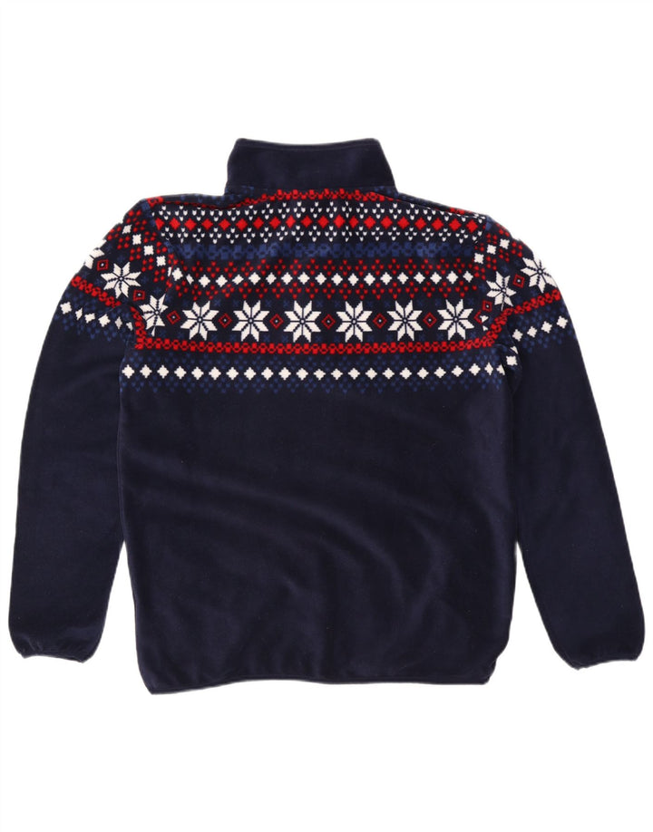 TCM Haut de survêtement à col zippé pour homme Bleu marine moyen Fair Isle